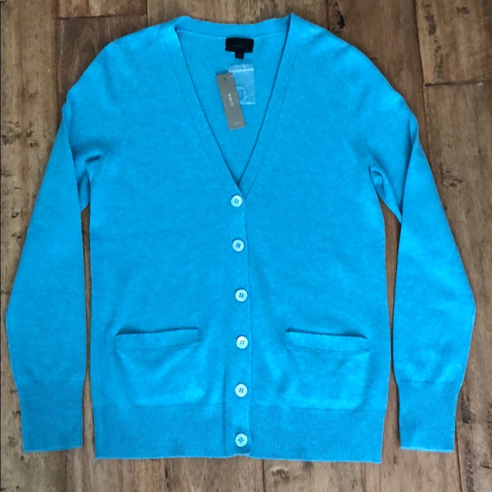 J Crew cashmere button up sweater, Med, NWT